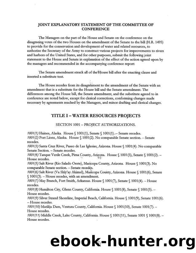 Joint Explanatory Statement of the Committee of Conference by Unknown