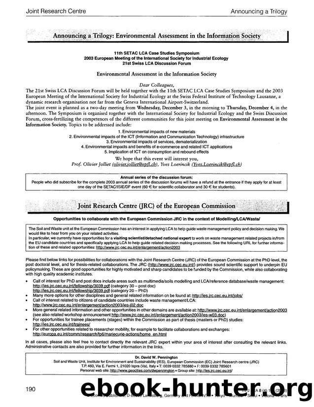 Joint Research Centre (JRC) of the European Commission by Unknown