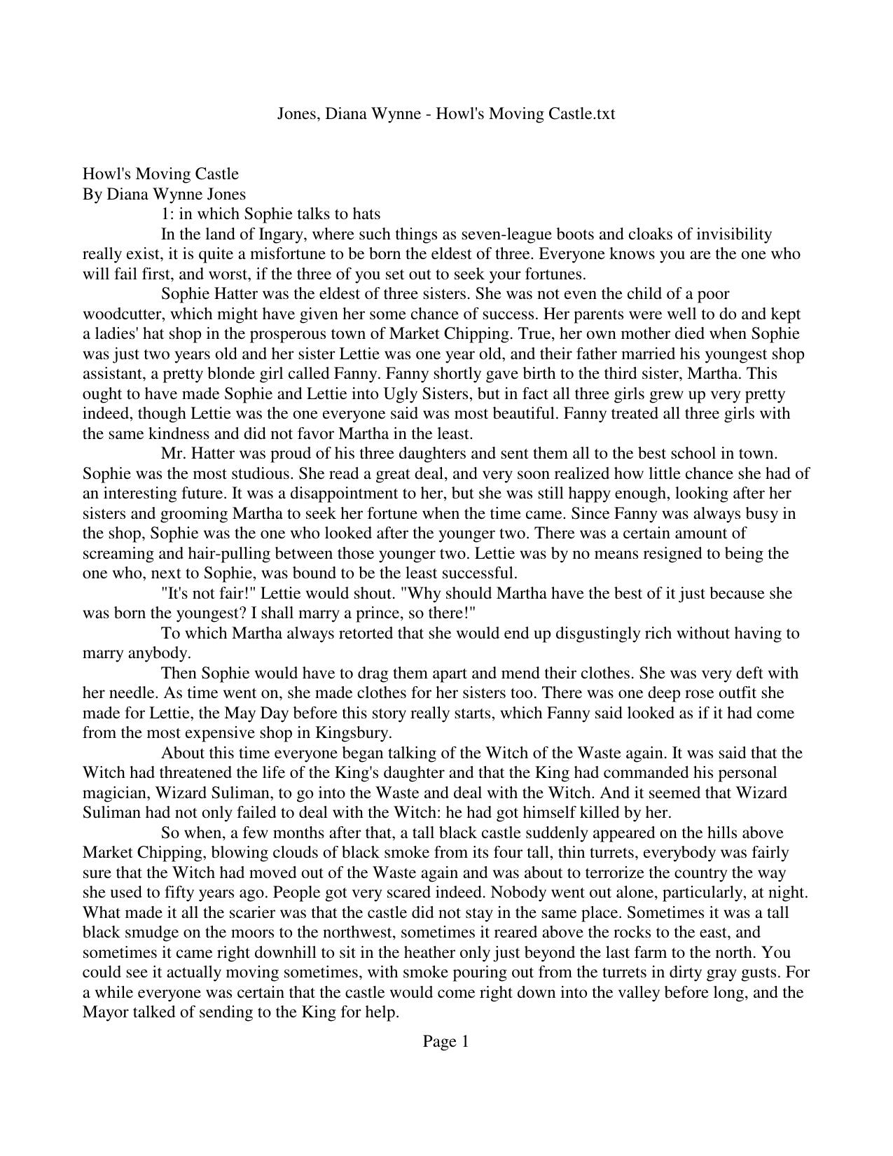 Jones, Diana Wynne - Howl's Moving Castle.txt - Notepad by Administrator