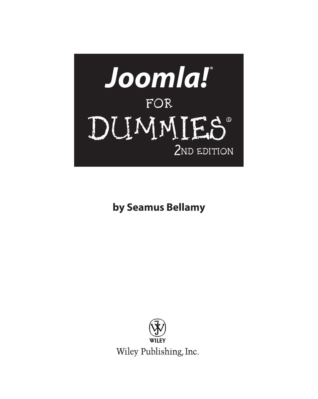 Joomla! For Dummies by Seamus Bellamy; Steven Holzner