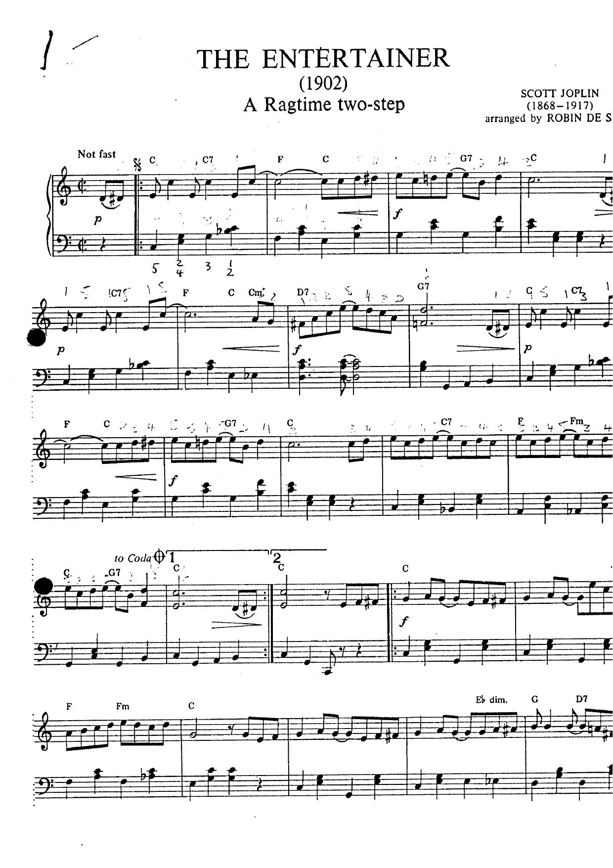 Joplin, Scott by The Entertainer (Sheet Music Piano)