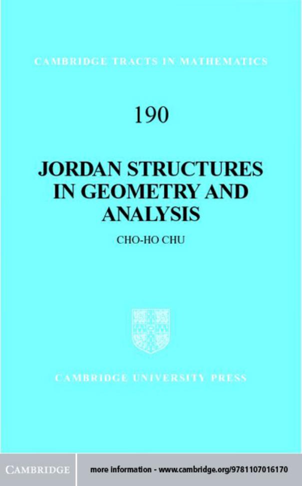 Jordan Structures in Geometry and Analysis by CHO-HO CHU
