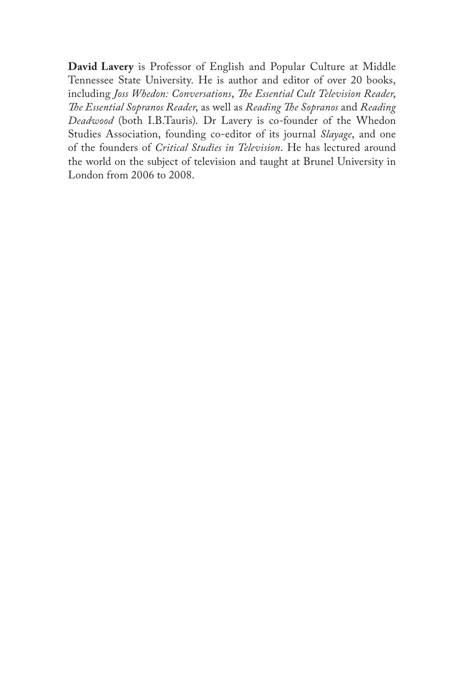 Joss Whedon, a creative portrait: from Buffy the Vampire Slayer to Marvel's The Avengers by Lavery David;Whedon Joss