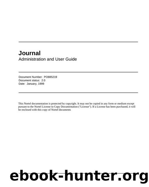 Journal Administration and User Guide by Unknown