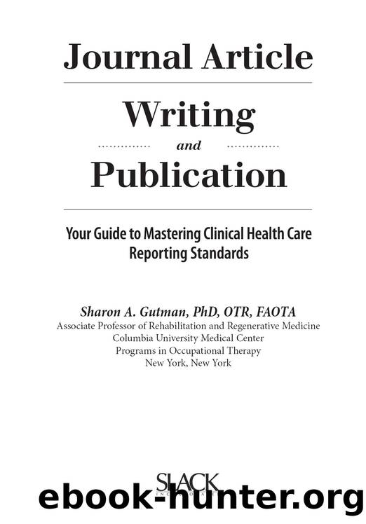 Journal Article Writing and Publication by Gutman Sharon;