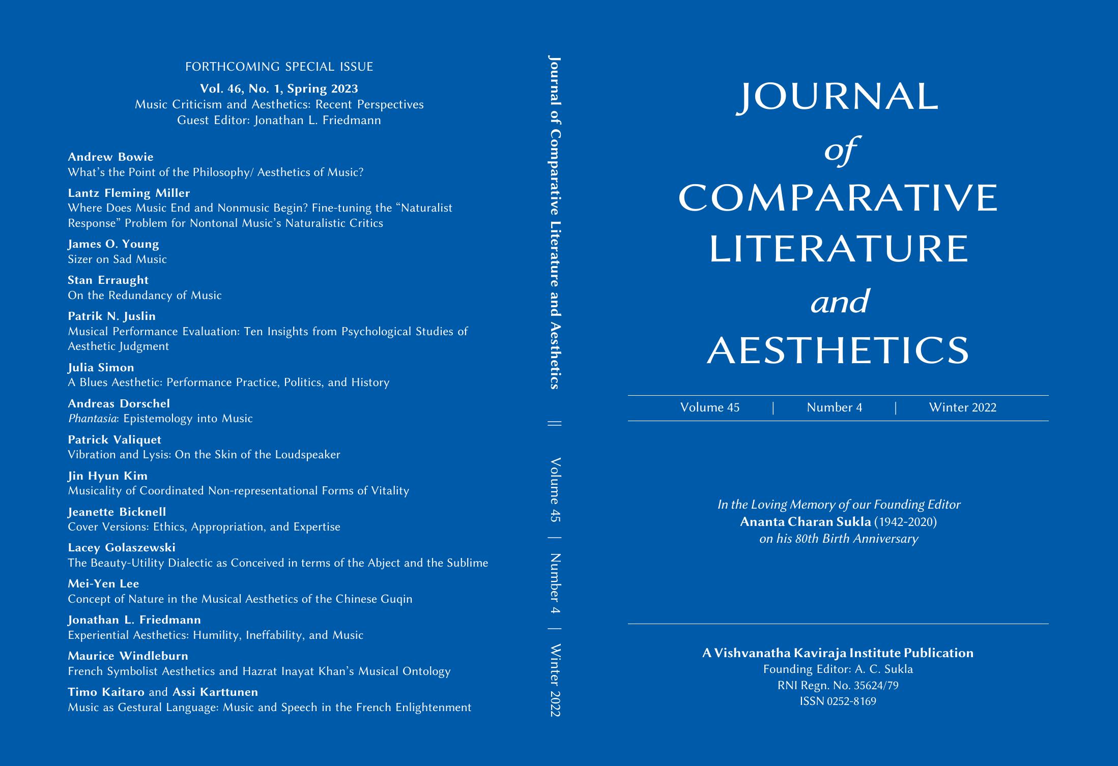Journal of Comparative Literature and Aesthetics by Michael Barr