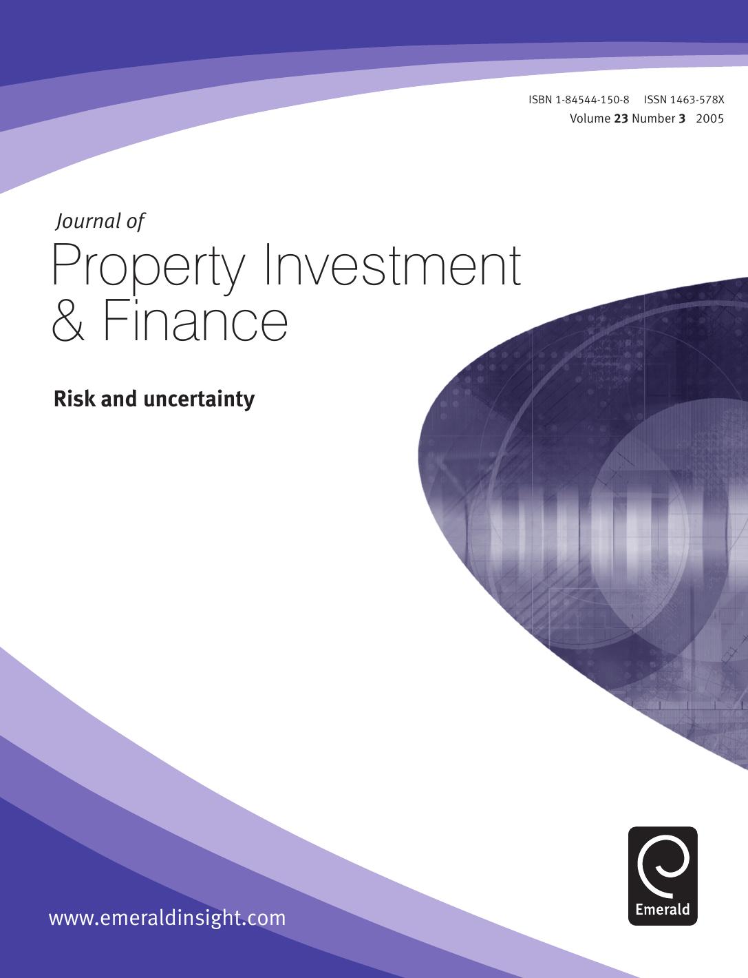 Journal of Property Investment & Finance: Risk and uncertainty by emeraldinsight.com