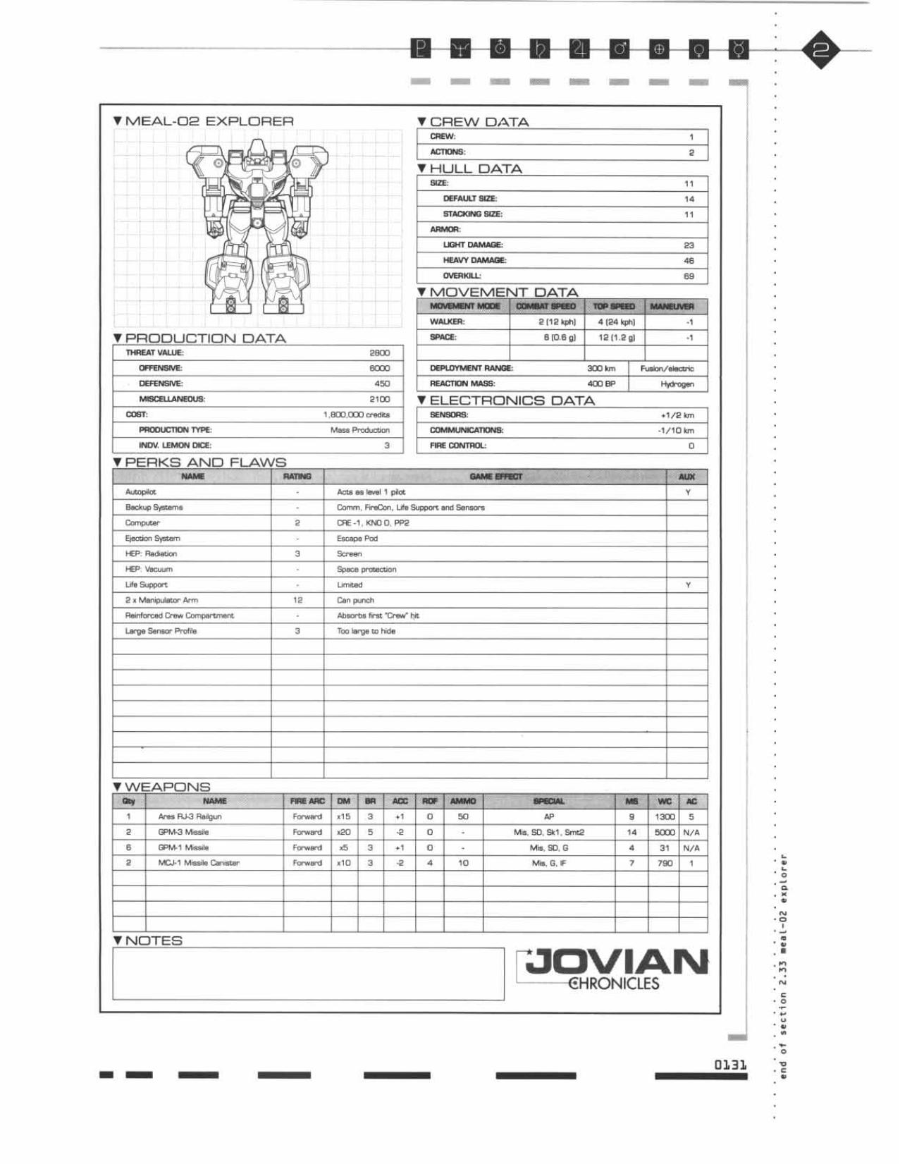 Jovian Chronicles Mechanical Catalog 1 by unknow