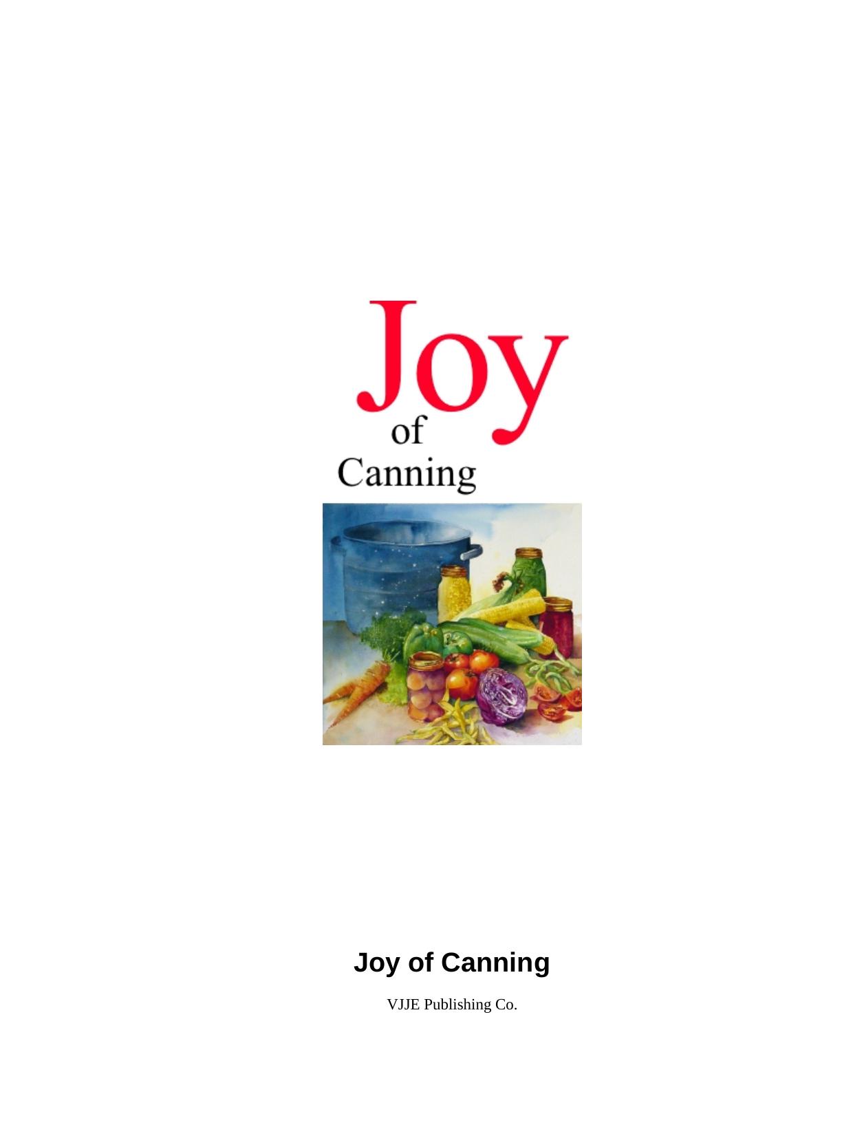 Joy of Canning by Cookbooks