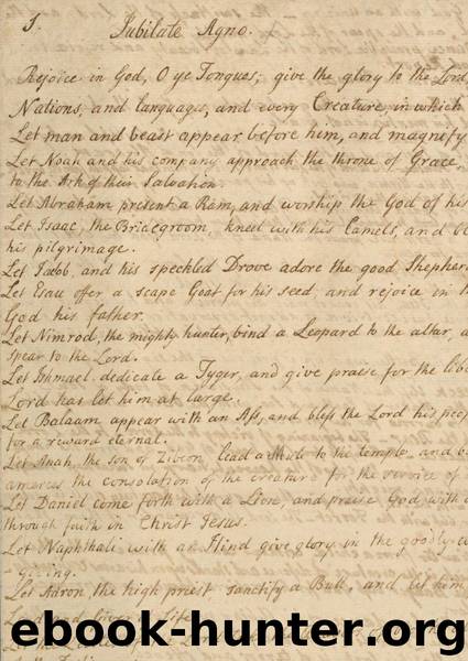 Jubilate Agno by Christopher Smart