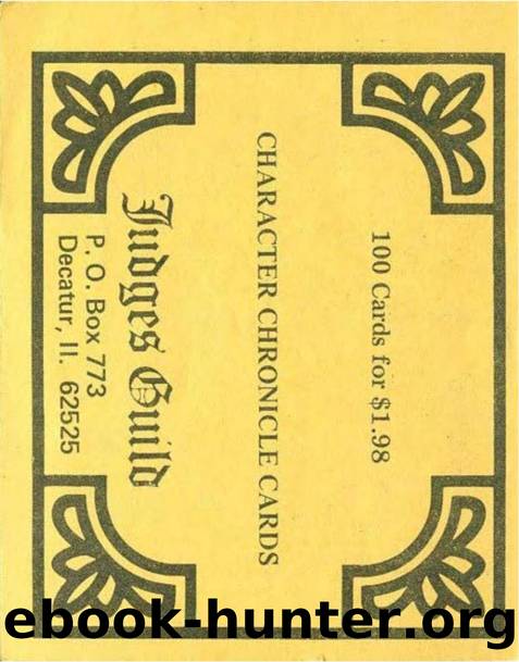 Judges Guild Character Chronicle Cards D&D by Unknown