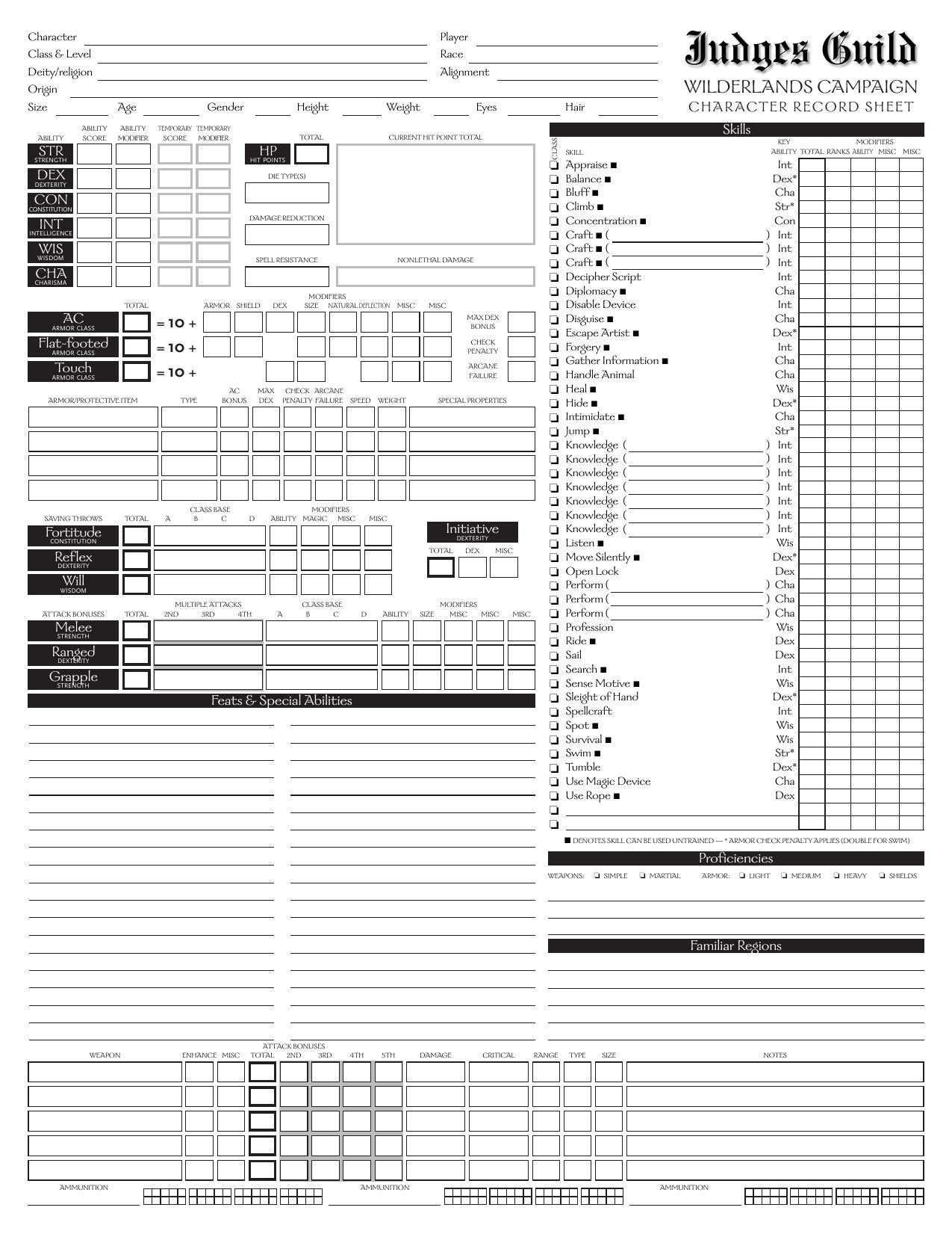Judges Guild Character Sheet by Patrick Murphy A Mad Irishman Production (www.mad-irishman.net)