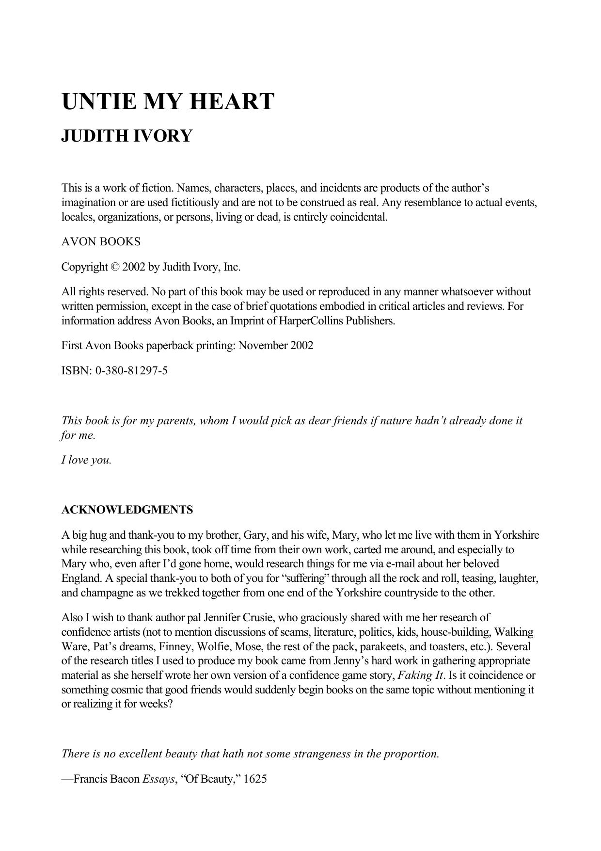 Judith Ivory by Untie My Heart