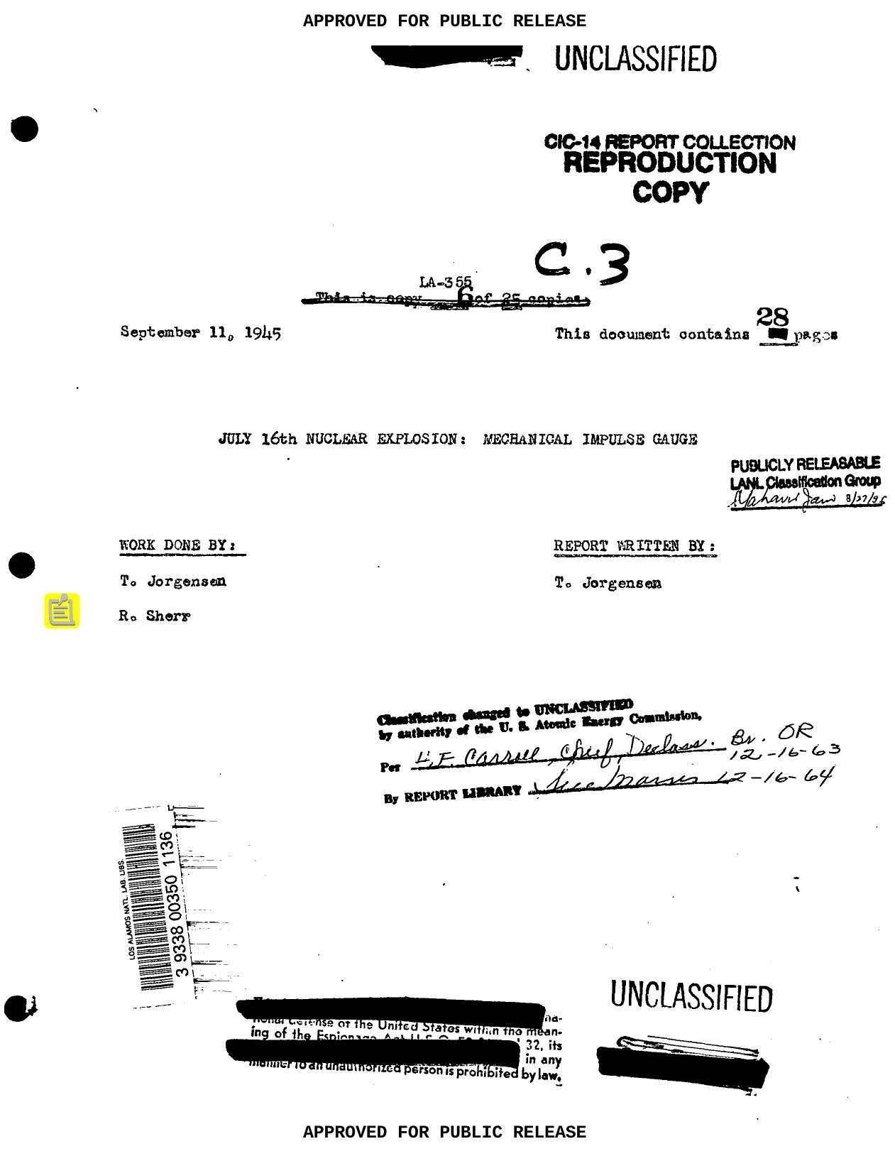 July 16th nuclear explosion : mechanical impulse gauge None by LANL Research Library LWW Project