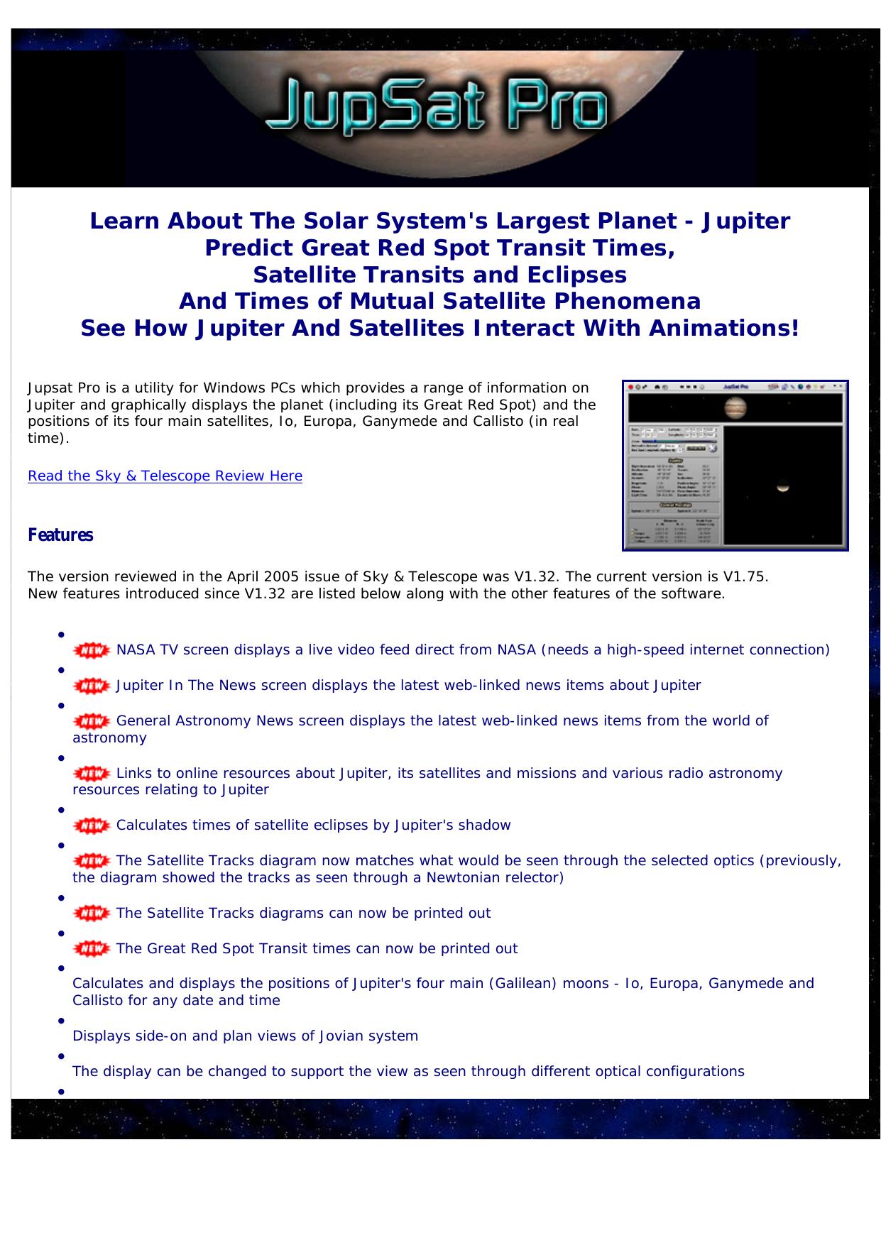 Jupsat Pro - Astronomy Software. by Best of Kuszter's Collection