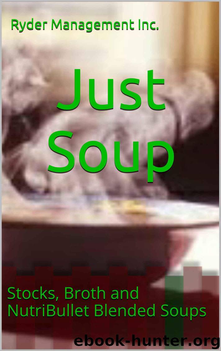 Just Soup: Stocks, Broth and NutriBullet Blended Soups by Management Inc. Ryder