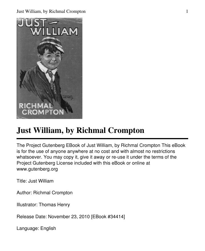Just William by Richmal Crompton