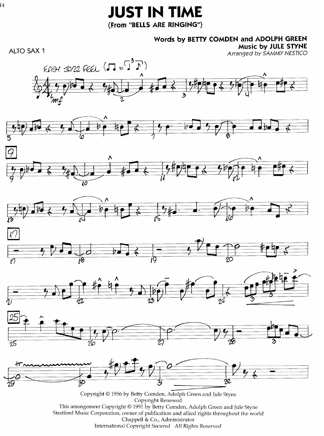 Just in time. (Big Band Score) by Styne Jule