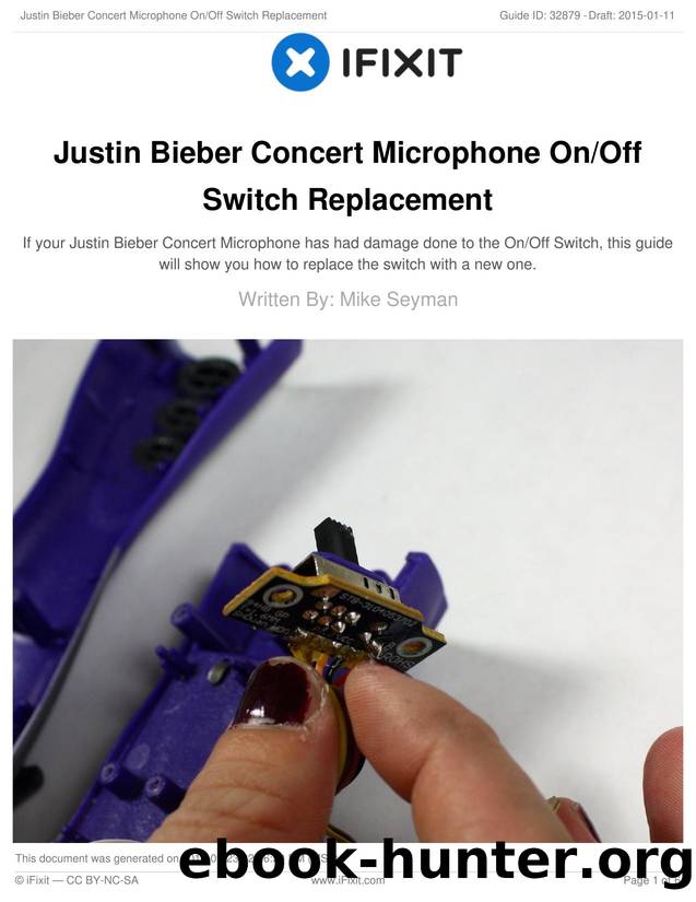 Justin Bieber Concert Microphone OnOff Switch Replacement by Unknown