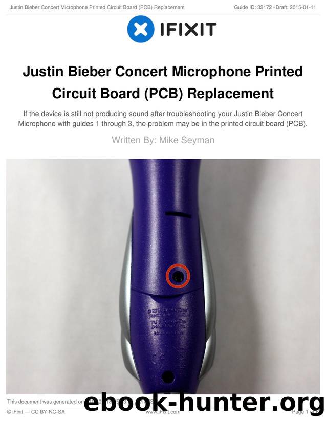 Justin Bieber Concert Microphone Printed Circuit Board (PCB) Replacement by Unknown