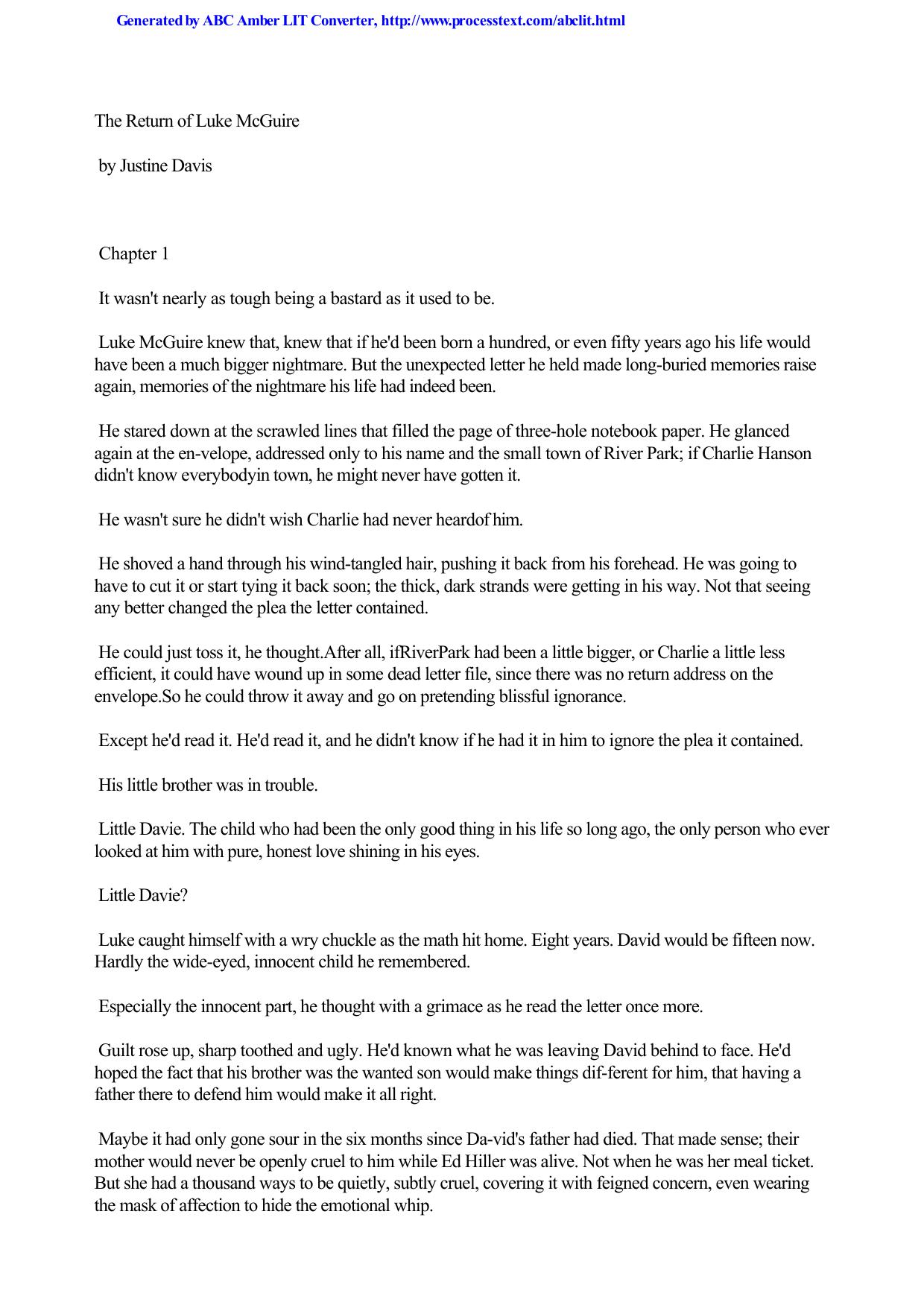Justine Davis by The Return Of Luke Mcguire