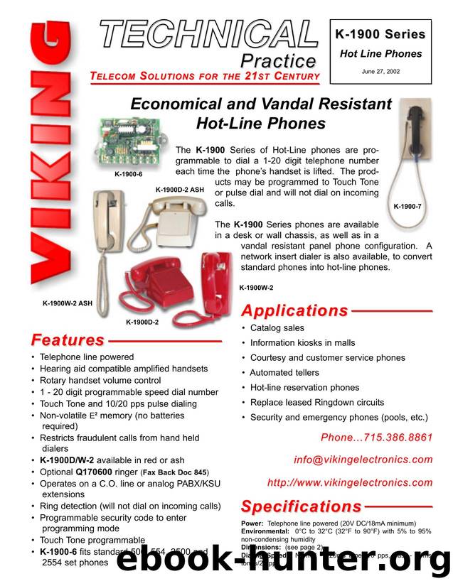 K-1900 Series Technical Practice by Viking Electronics Inc