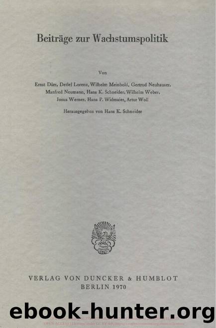 K. ed. by Beiträge zur Wachstumspolitik (9783428417926)