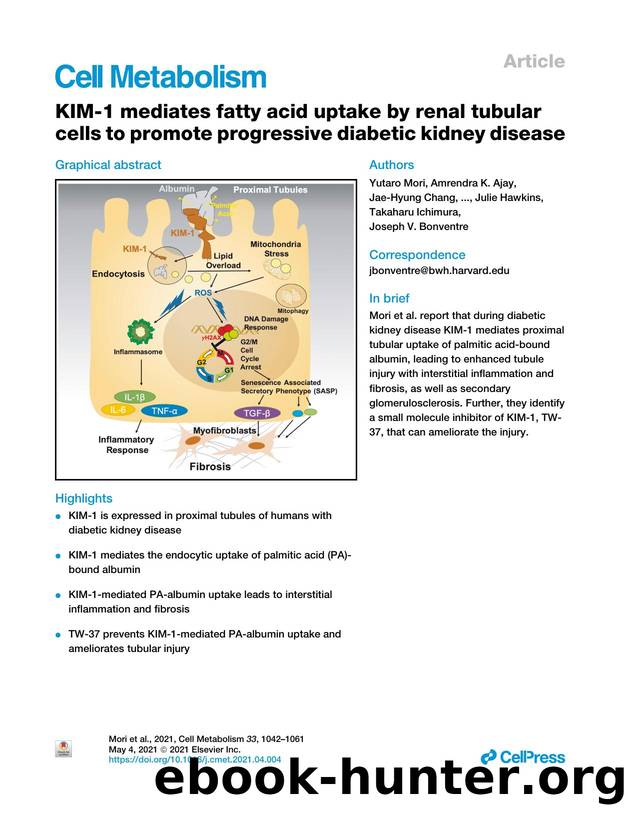 KIM-1 mediates fatty acid uptake by renal tubular cells to promote progressive diabetic kidney disease by unknow