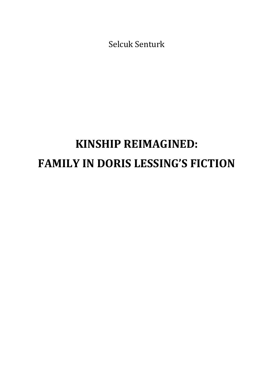 KINSHIP REIMAGINED: FAMILY IN DORIS LESSINGâS FICTION by Selcuk Senturk