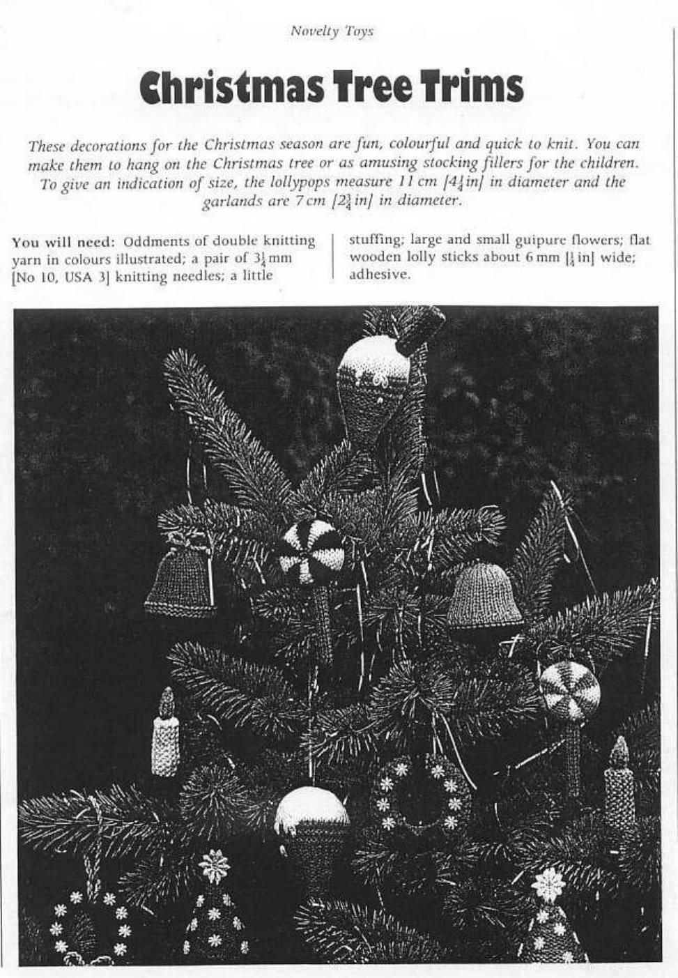 KNIT by Christmas tree trims