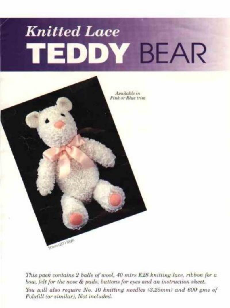 KNIT by Knitted lace teddy bear