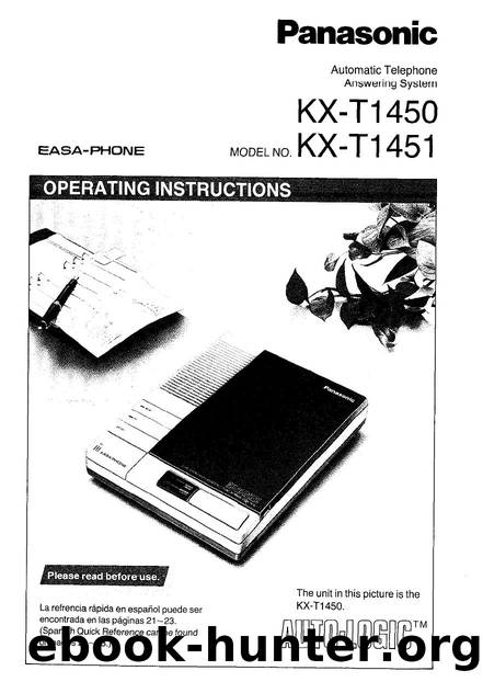 KX-T1450 KX-T1451 ans mach instructions by EZ Manuals