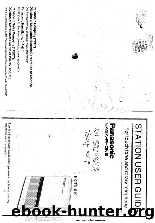 KX-T616 Station User Guide by EZ Manuals