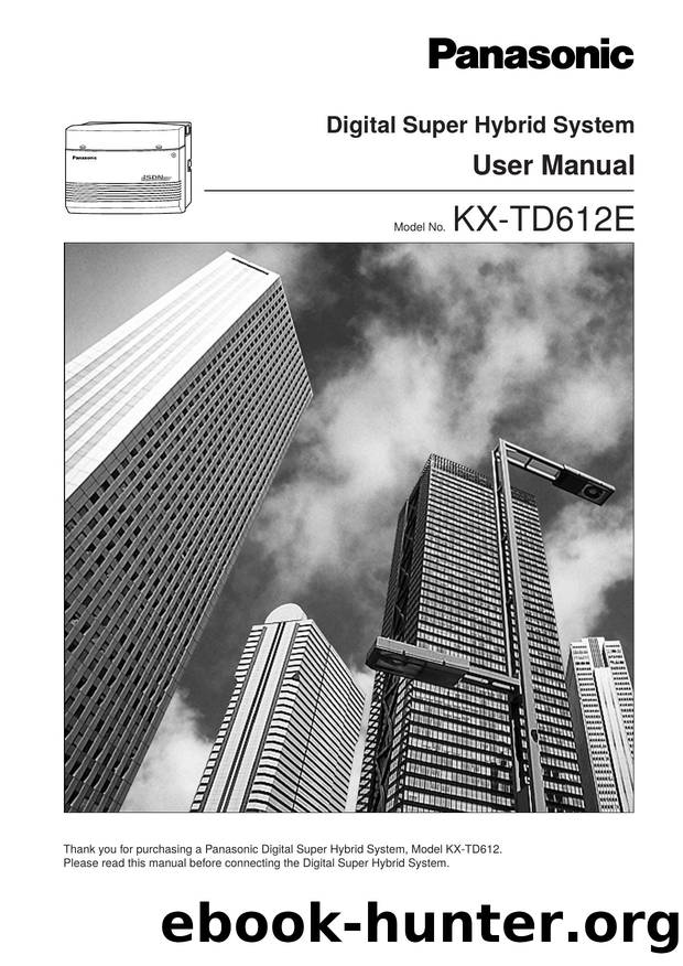 KX-TD 612 E User Manual by Unknown