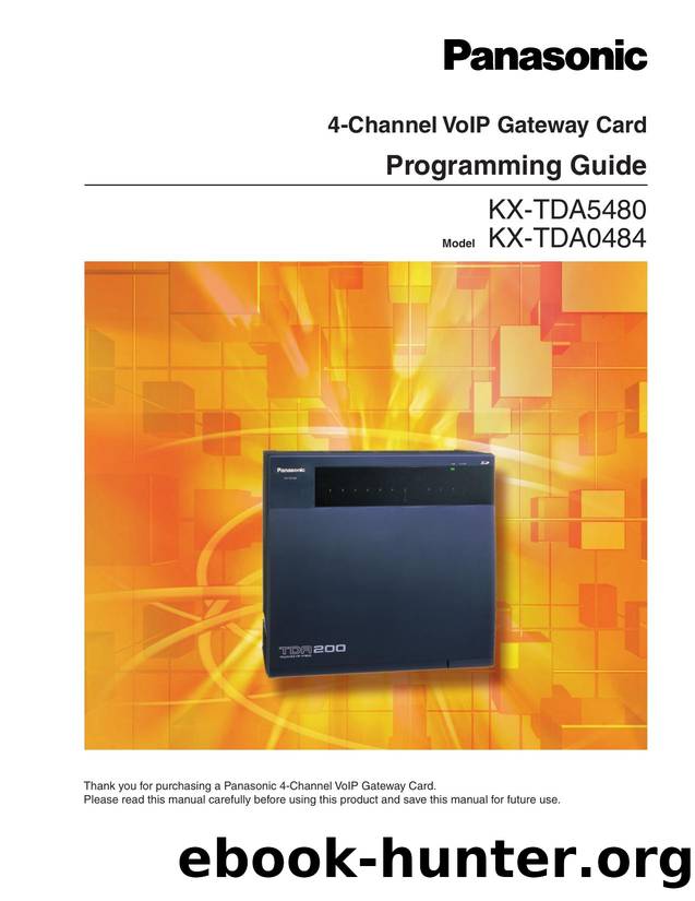 KX-TDA 100-200 2-0 4 Channel IP Gatway Programming Guide For 5480 by 0484