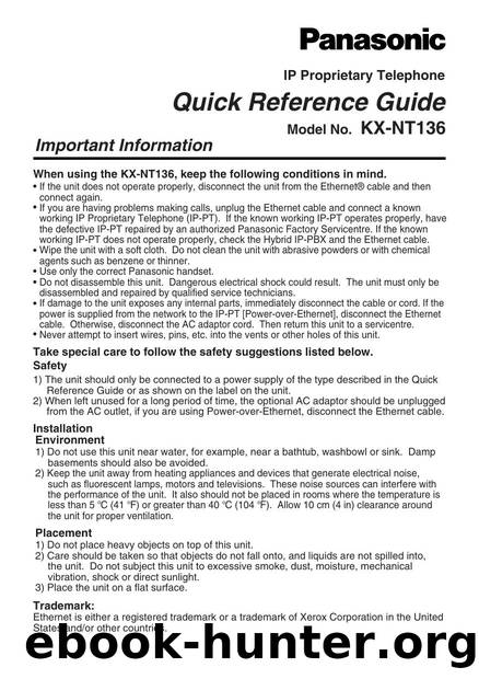 KX-TDA 100-200 2-0 IP Phone Quick Reference Guide by Unknown