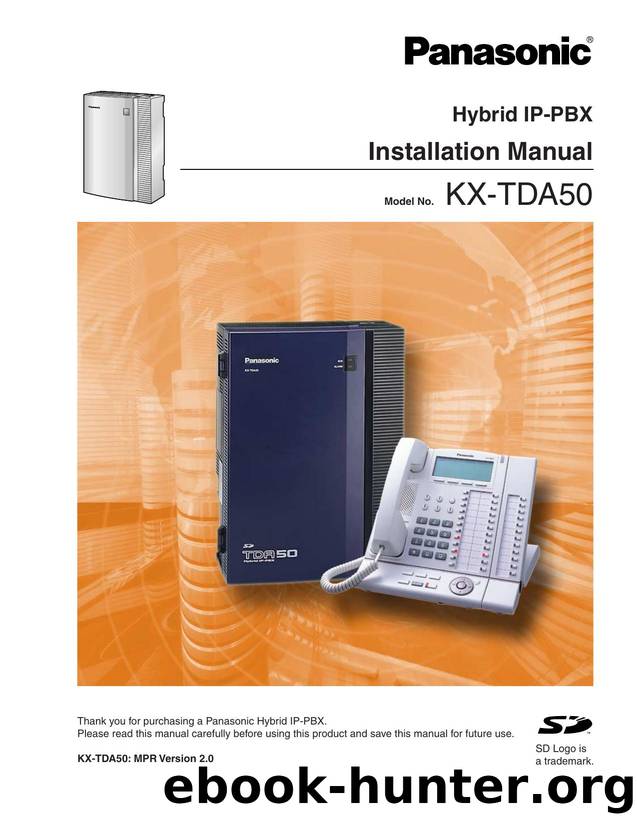 KX-TDA50 Install Manual 2-0 by Unknown