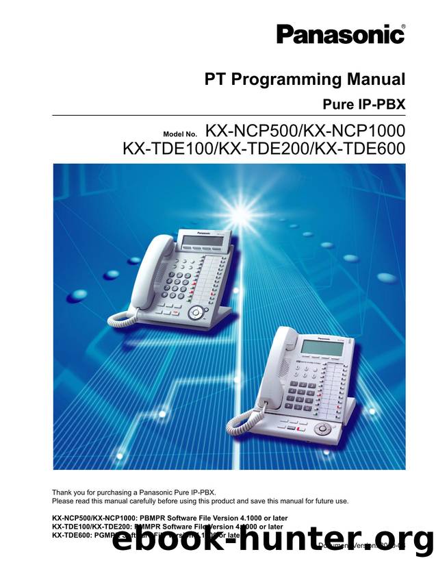 KX-TDE200 PT Programming by Unknown