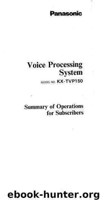 KX-TVP 150 User Guide Operation Summary by EZ Manuals