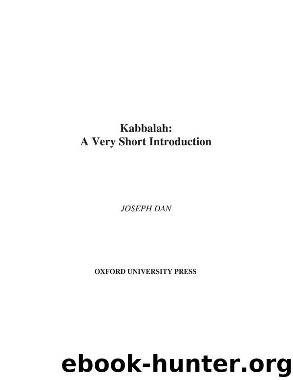Kabbalah - A Very Short Introduction by Joseph Dan