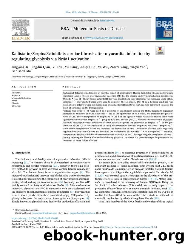 KallistatinSerpina3c inhibits cardiac fibrosis after myocardial infarction by regulating glycolysis via Nr4a1 activation by unknow