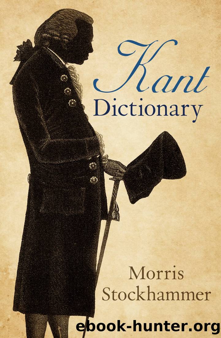 Kant Dictionary by Morris Stockhammer