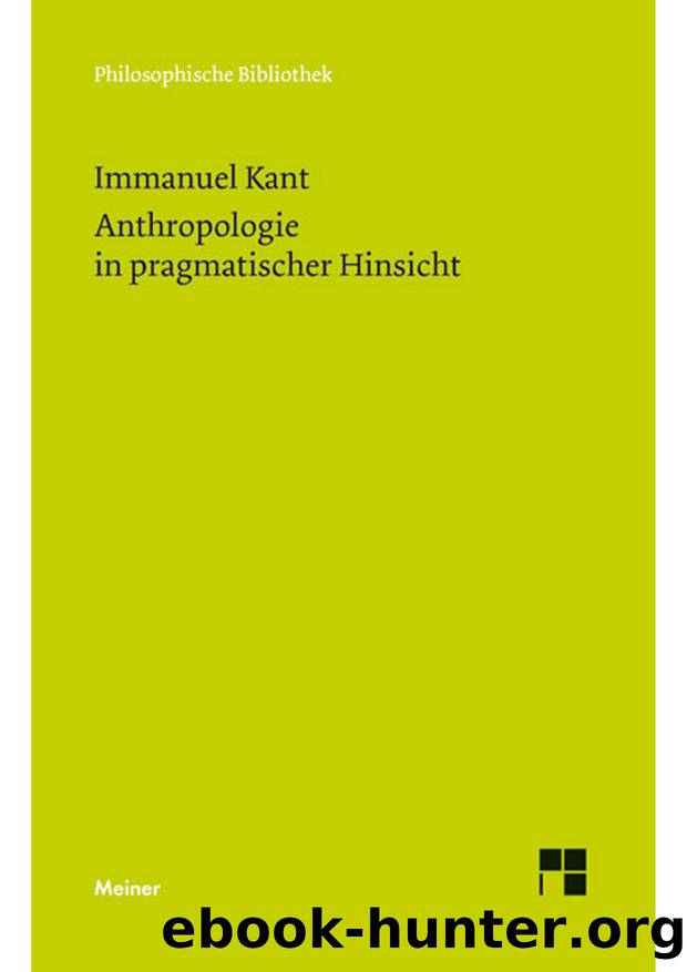 Kant by Anthropologie in pragmatischer Hinsicht (9783787324057)
