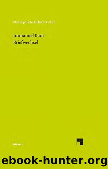 Kant by Briefwechsel (9783787325733)