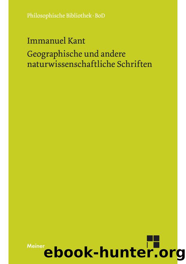 Kant by Geographische und andere naturwissenschaftliche Schriften (9783787325962)