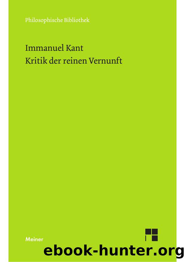 Kant by Kritik der reinen Vernunft (9783787321124)