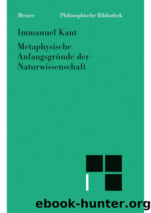 Kant by Metaphysische Anfangsgründe der Naturwissenschaft (9783787332472)