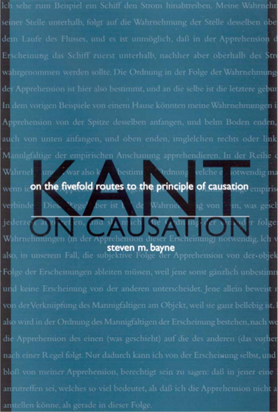 Kant on Causation by Steven M. Bayne