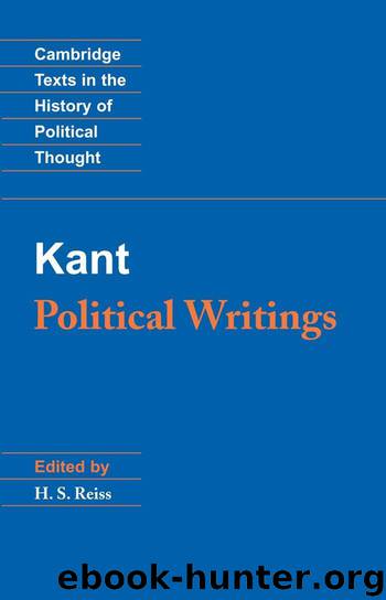 Kant: Political Writings (Cambridge Texts in the History of Political Thought) by Immanuel Kant