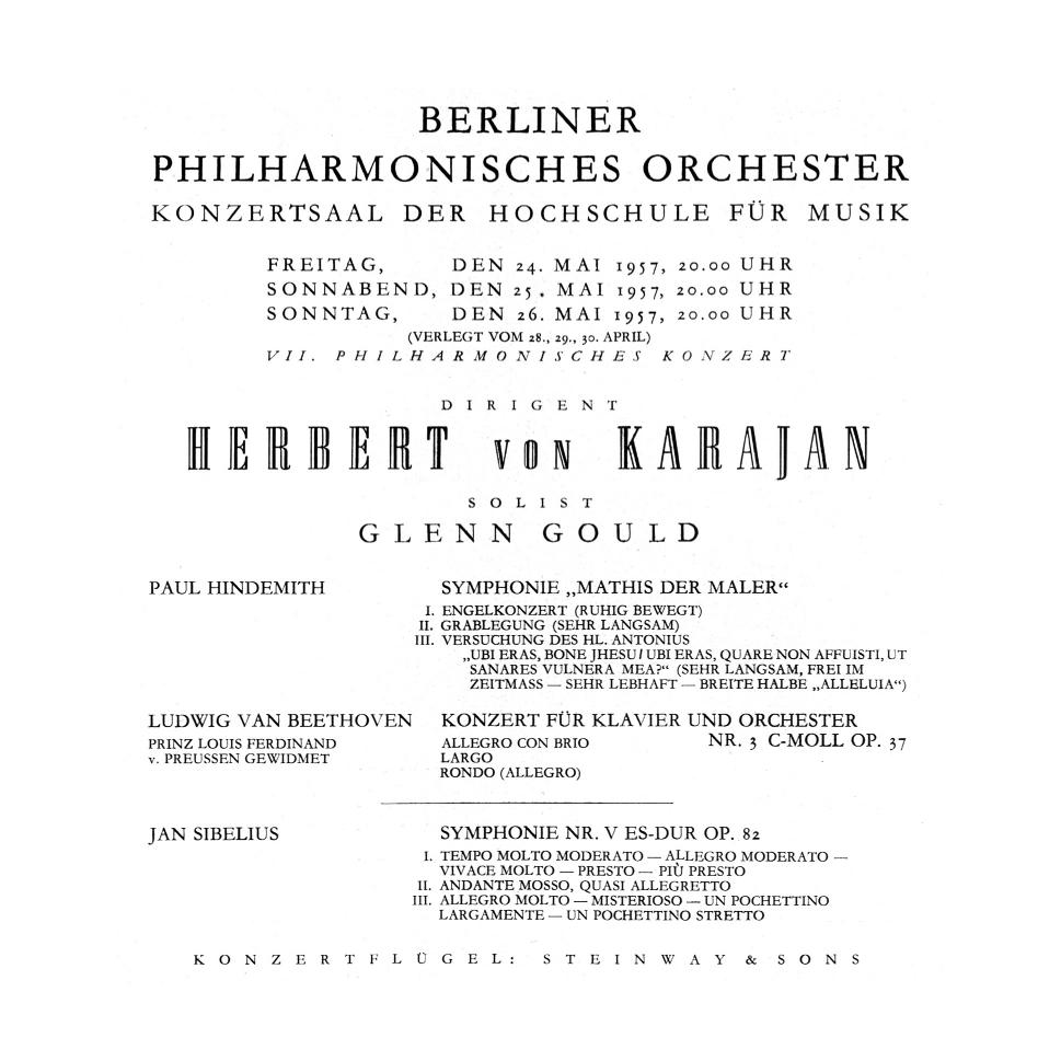 Karajan-Gould-Legendary Concert program by unknow
